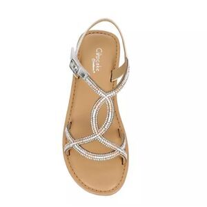 Cupcake Couture Silver Bling Alice Braided Strap Sandals . SZ 3M